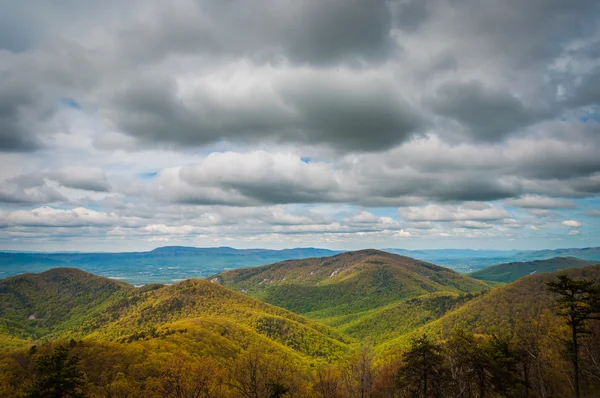 Jarní pohled na Blue Ridge hory a údolí Shenandoah, f — Stock fotografie