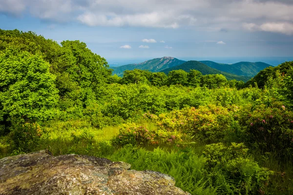 Vista de Old Rag de Thoroughfare Overlook, no Skyline Drive em — Fotografia de Stock