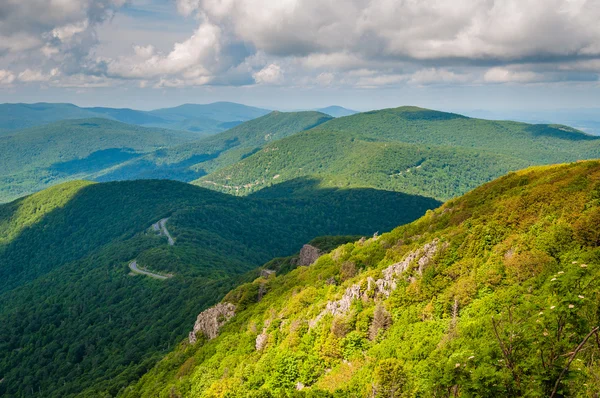 Udsigt over Blue Ridge Mountains og Shenandoah Valley fra Ston - Stock-foto