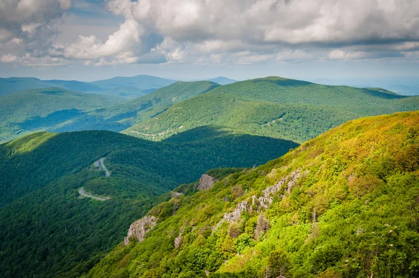 Pohled na Blue Ridge hory a údolí Shenandoah od Stonu — Stock fotografie