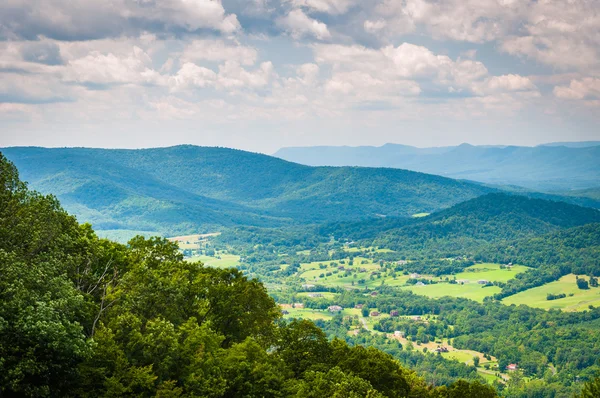 Pohled na Blue Ridge hory a údolí Shenandoah v Shenan — Stock fotografie