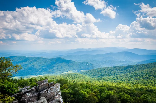 View of the Blue Ridge Mountains from North Marshall Mountain in — Stock Photo, Image