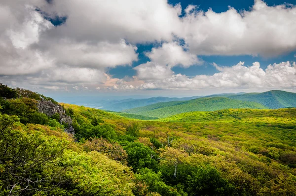 Вид на blue ridge mountains від кам'янисті людина гори, вона — стокове фото