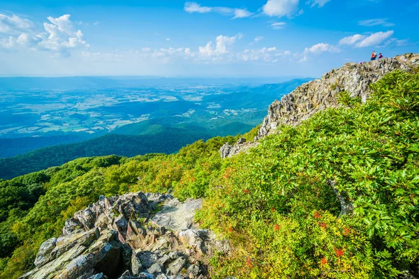 Vista do Vale do Shenandoah e Blue Ridge de Stony Man Moun — Fotografia de Stock