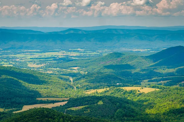 Vista do Vale do Shenandoah de Skyline Drive, em Shenandoah — Fotografia de Stock