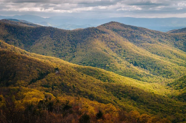 View of spring color in the Blue Ridge Mountains from Blackrock — Stock Photo, Image