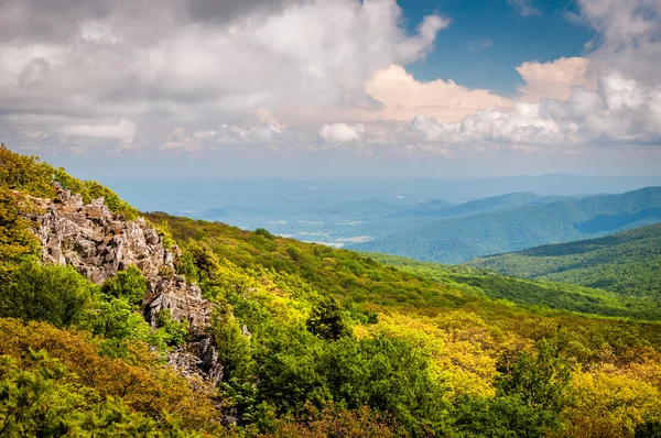 Vista das Montanhas Blue Ridge da Montanha Stony Man, em She — Fotografia de Stock