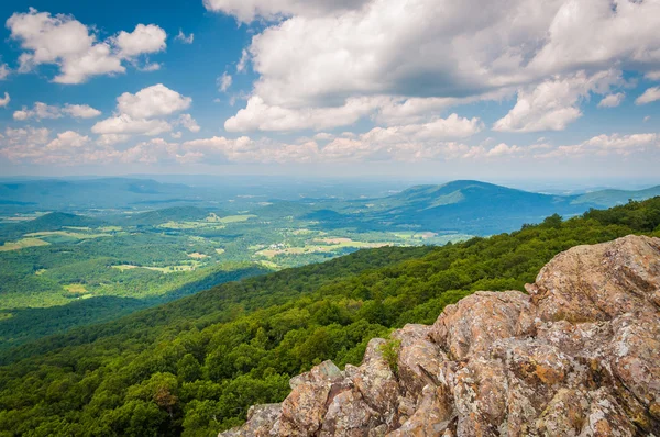 Pohled na údolí Shenandoah ze South Marshall Mountain, — Stock fotografie