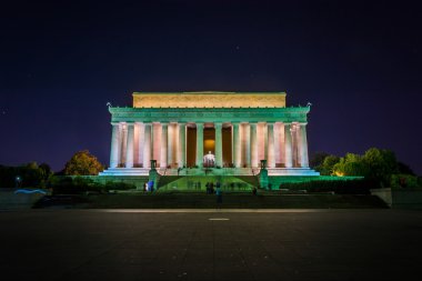 National Mall Washington, gece Lincoln Anıtı