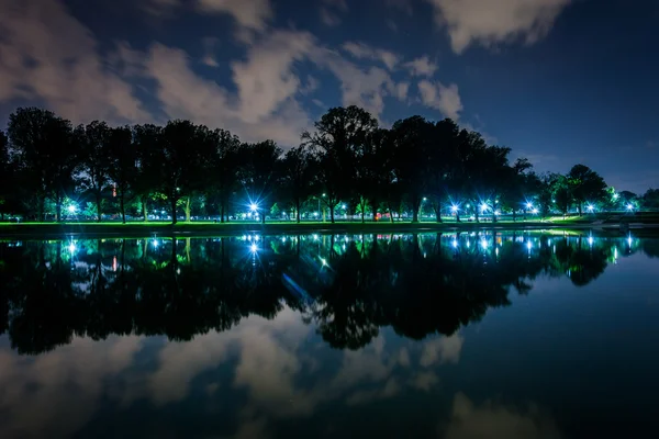The Lincoln Memorial Reflecting Pool por la noche, en Washington, DC —  Fotos de Stock