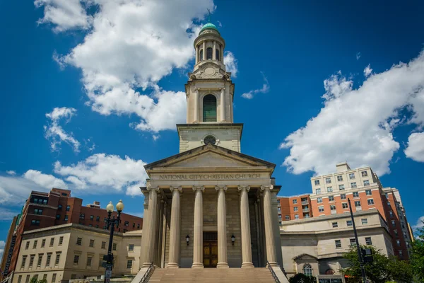 Den National City kristna kyrkan, på Thomas cirkla, i tvätt — Stockfoto