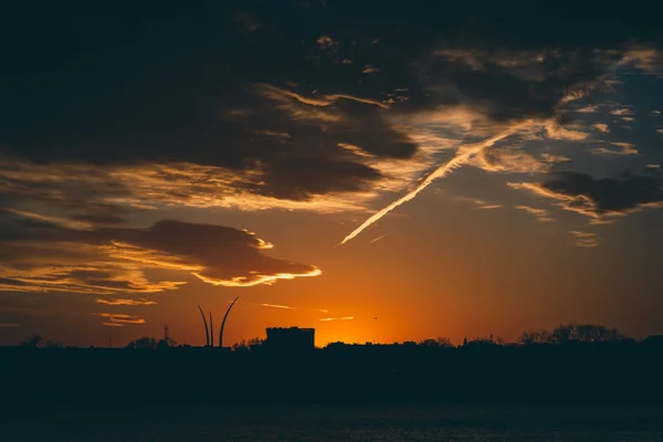 Potomac řeky při západu slunce, ve Washingtonu, Dc. — Stock fotografie