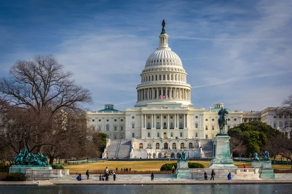 Kapitol Spojených států amerických a odrážející bazénu ve Washingtonu, dc. — Stock fotografie