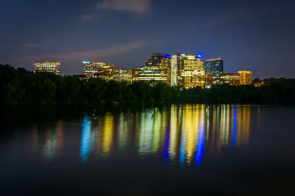 View of the Rosslyn skyline at night, seen from Georgetown, Wash — Stock Photo, Image