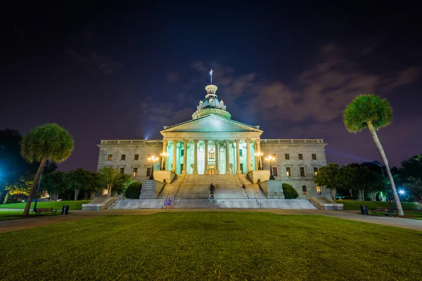 The South Carolina State House in at night, in Columbia, South C — Stock Photo, Image