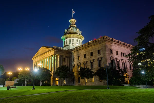 A South Carolina State House à noite, em Columbia, South C — Fotografia de Stock