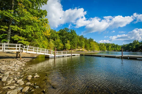 Doky v Lake Wylie, na Mcdowell příroda zachovala v Charlotte, — Stock fotografie