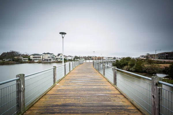 Paseo marítimo sobre Lake Holly, en Virginia Beach, Virginia . — Foto de Stock