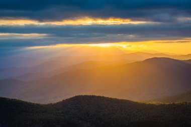 Jant on tablo Rock, Blue Ridge Dağları üzerinde Sunset
