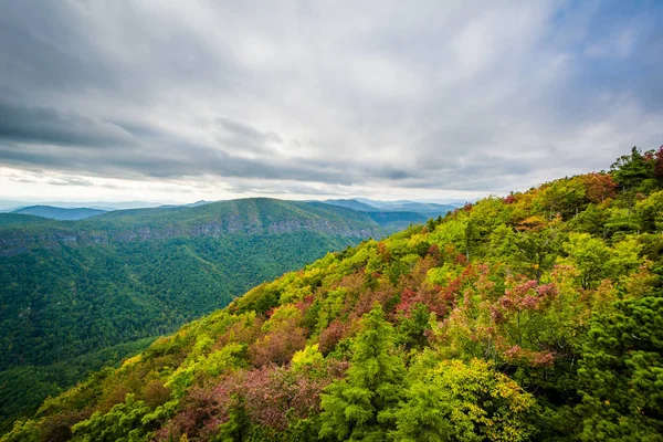 Vista do início do outono das Montanhas Blue Ridge de Hawksbill Mou — Fotografia de Stock