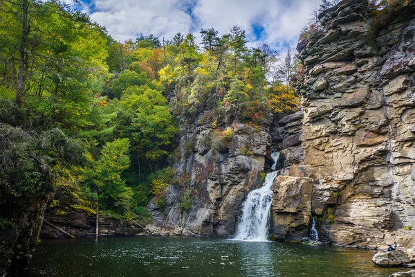 Linville Falls, along the Blue Ridge Parkway in North Carolina. — Stock Photo, Image