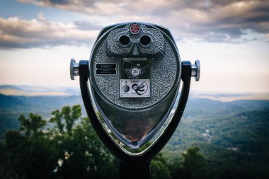 Coin operated binoculars at Chimney Rock State Park, North Carol clipart