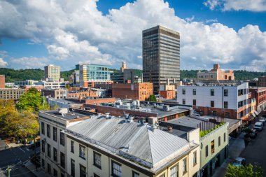 Şehir Asheville, North Carolina binalar görünümünü.