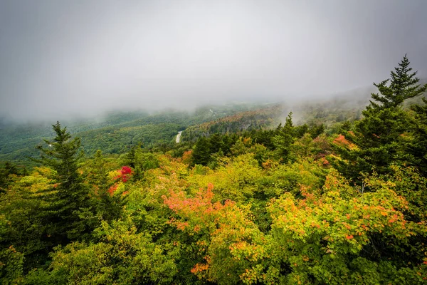 Vista temprana del otoño desde Black Rock, en Grandfather Mountain, Nort —  Fotos de Stock