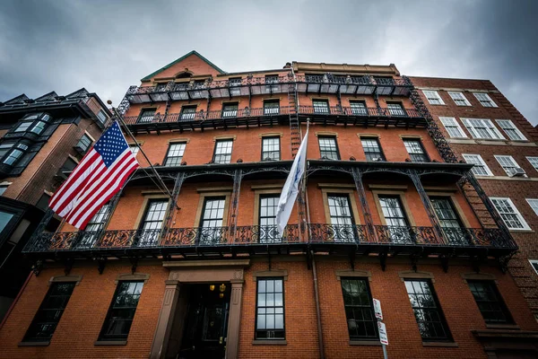 Old brick buildings on Park Street, in Boston, Massachusetts. — Stock Photo, Image