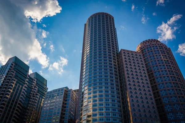 Arranha-céus no Distrito Financeiro, em Boston, Massachusetts . — Fotografia de Stock
