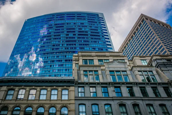 Edifícios no Distrito Financeiro de Boston, Massachusetts . — Fotografia de Stock