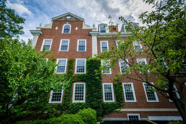 Mursteinsbygning ved Harvard Business School i Boston, Massachuse – stockfoto