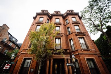 Beacon Hill, Boston, Massachusetts tarihi tuğla binalar. 