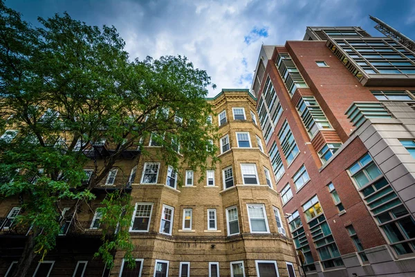 Vecchi edifici della Boston University, a Boston, Massachusetts . — Foto Stock