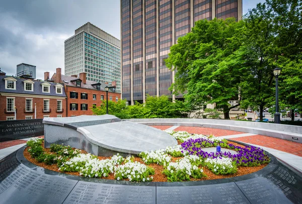 Massachusetts Law Enforcement Memorial, di Beacon Hill, Bost — Stok Foto