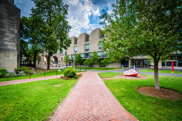 Yürüyüş yolları ve binalarda, Boston Üniversitesi, Boston, Massachu — Stok fotoğraf