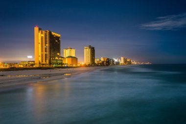 Highrises gece, Panama City Beac Meksika Körfezi boyunca