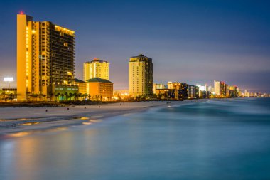 Highrises gece, Panama City Beac Meksika Körfezi boyunca