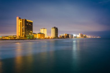 Highrises gece, Panama City Beac Meksika Körfezi boyunca
