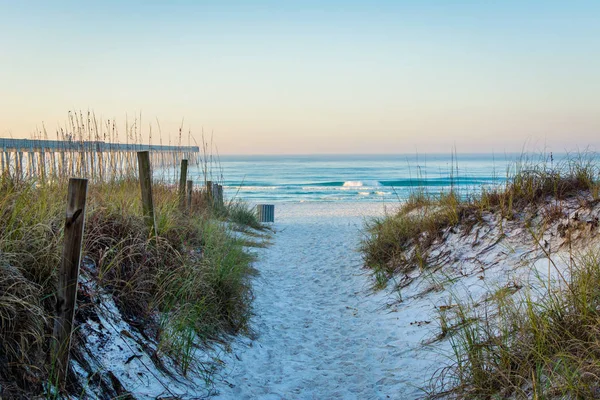 Caminho para a praia e dunas de areia, em Panama City Beach, Flórida . — Fotografia de Stock