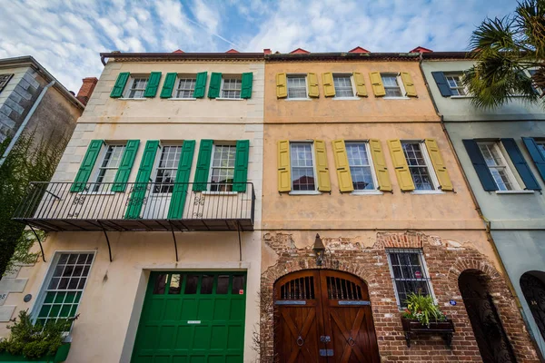 Historiska hus i Charleston, South Carolina. — Stockfoto