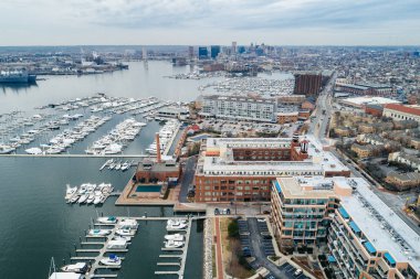 Canton waterfront, Baltimore, Maryland, havadan görünümü.
