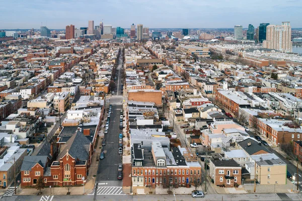 A légi felvétel a szövetségi Hill környéken, a Baltimore-i Mária — Stock Fotó