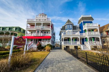 Beach Avenue, Cape May, New Jersey boyunca evleri.