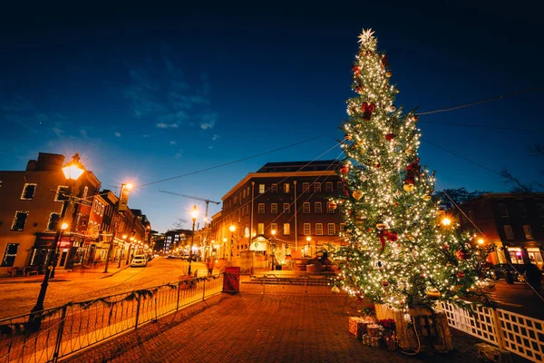 Christmas tree in Fells Point, Baltimore, Maryland.