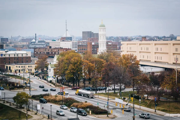 Vista de President 's Street en el centro de Baltimore, Maryland . — Foto de Stock