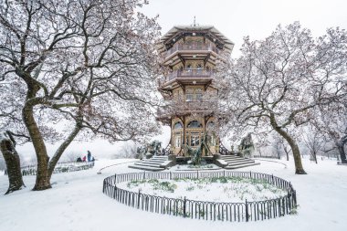 Patterson Park Pagoda içinde Baltimore, Maryland karda.