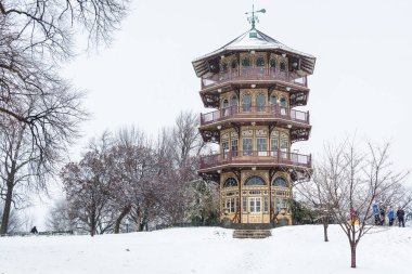 Patterson Park Pagoda içinde Baltimore, Maryland karda.