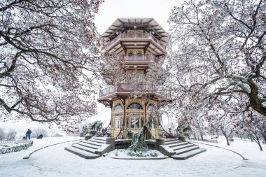 Patterson Park Pagoda içinde Baltimore, Maryland karda.