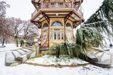 Patterson Park Pagoda içinde Baltimore, Maryland karda.